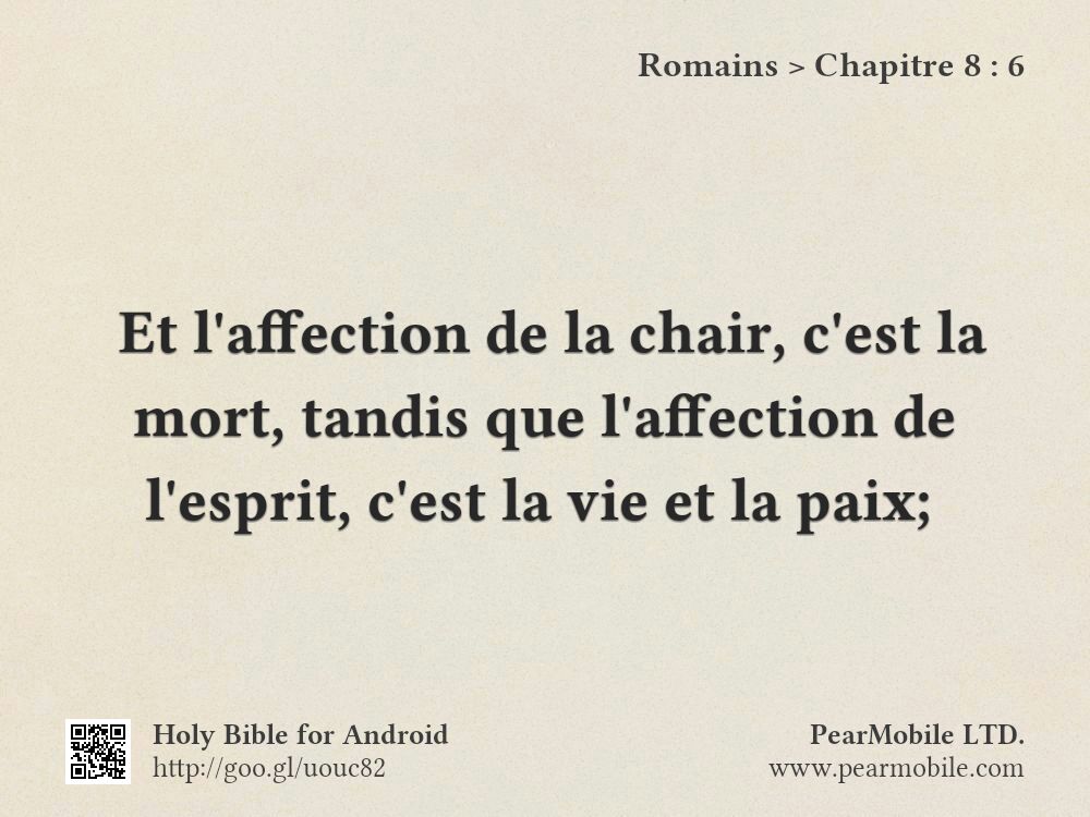 Romains, Chapitre 8:6